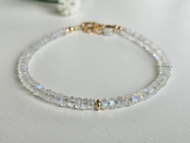 Maansteen armband, 14k goldfilled & 925 sterling zilver