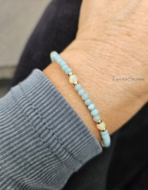 Larimar en opaal armband     925 sterling zilver   -   14k goldfilled