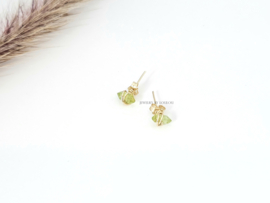 Peridot stud earrings  14k goldfilled & 925 sterling silver