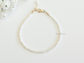 Zoetwaterparel kralen armband, 14k goldfilled & 925 sterling zilver