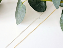 Schakel ketting met Labradoriet druppel, 14k goldfilled & 925 sterling zilver