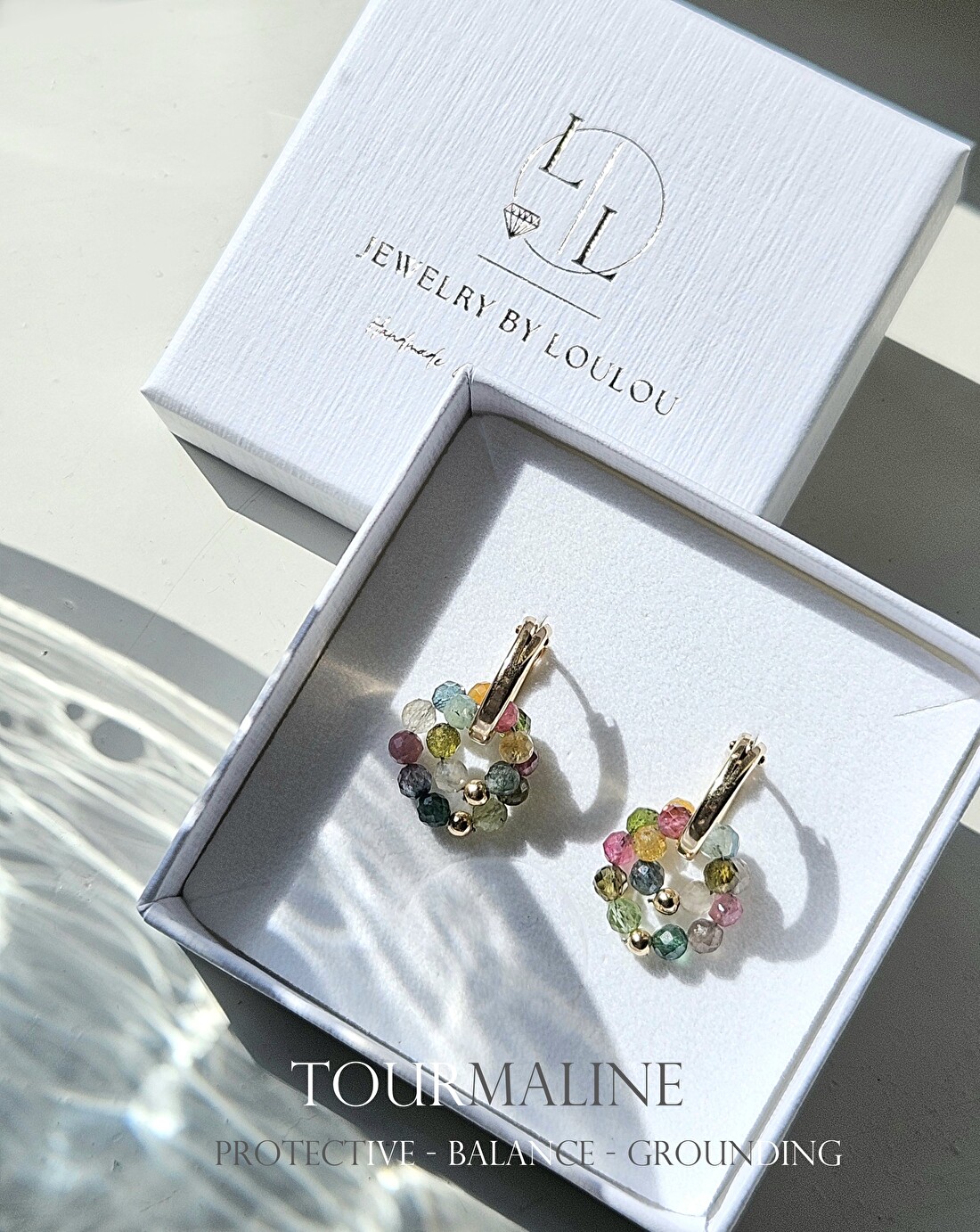 toermalijn creolen oorbellen 14k goldfilled 925 sterling zilver jewelrybyloulou