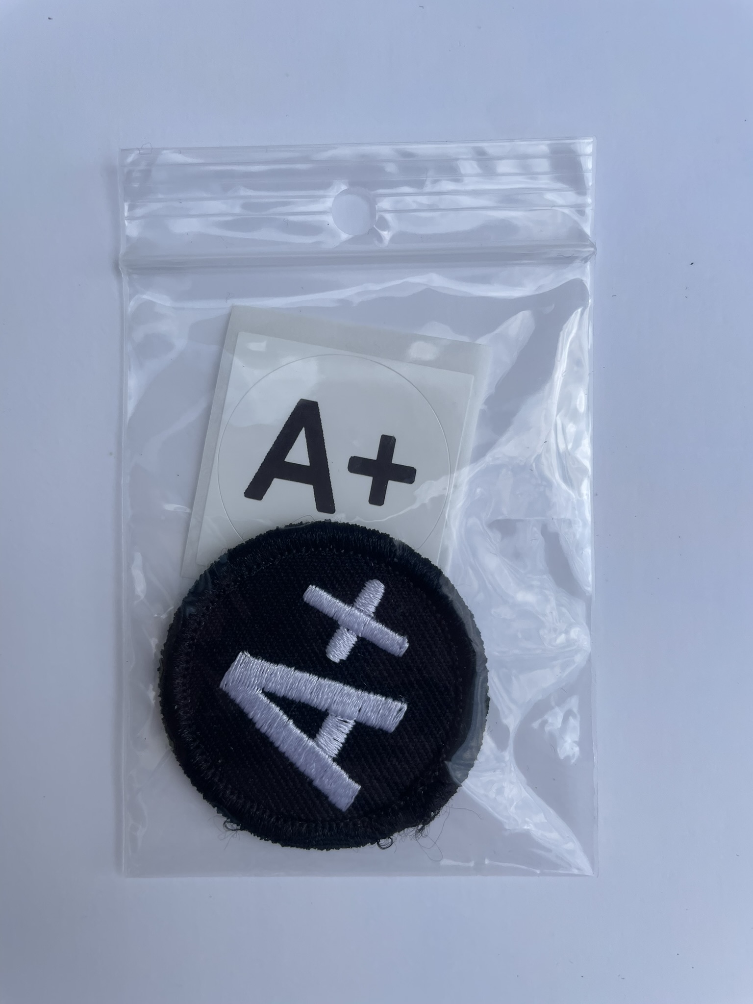 Patch bloedgroep + sticker