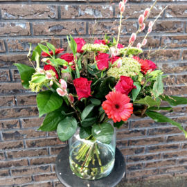 Moederdag boeket -rond rood-
