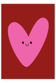 Roze hart-    Ansichtkaart - sizzy
