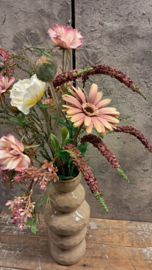 Boeket -zijden roze/paars/wit-