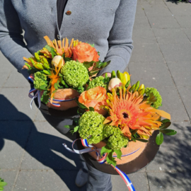 Bloemen taartje -ORANJE-