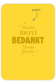 Thanks, merci, bedankt - Ansichtkaart - friends
