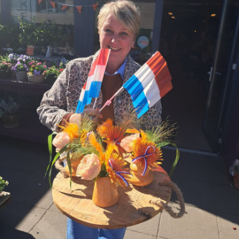 Bloemen vaasje-ORANJE-