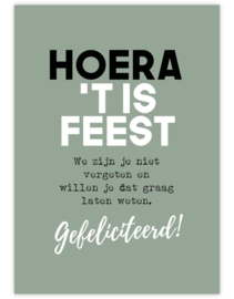 hoera feest - Ansichtkaart - giveX