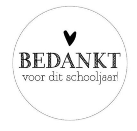 Stickerset 'Bedankt voor het schooljaar' wit