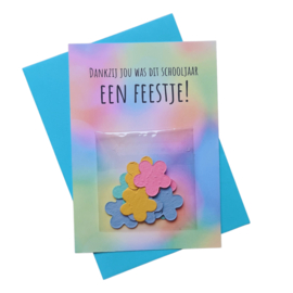 Kaart 'Dankzij jou was dit schooljaar een feestje!'