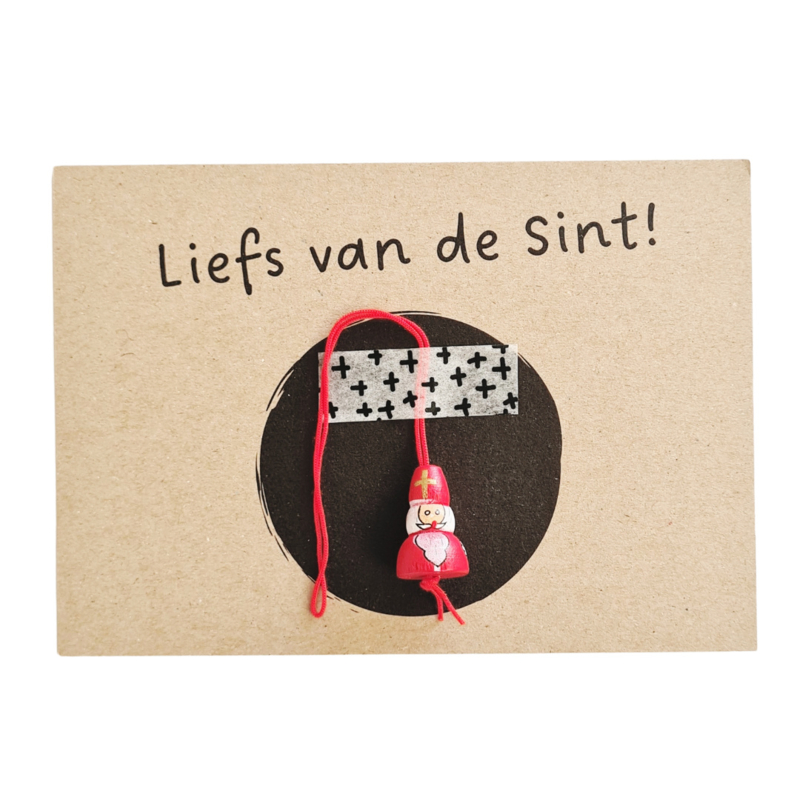 Ansichtkaart Liefs van de Sint + gelukssintje