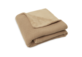 Deken Ledikant Fleece Basic Knit Biscuit 100x150cm