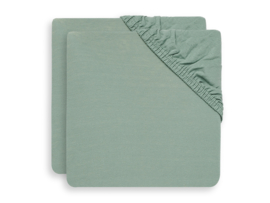Hoeslaken Jersey  40/50x80/90cm Ash Green 2-Pack