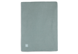 Deken Wieg Fleece Basic Knit Forest Green 75x100cm