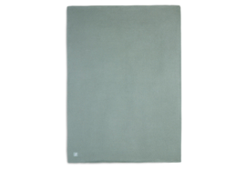 Deken Wieg Fleece Basic Knit Forest Green 75x100cm