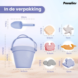 Siliconen strandset - blauw