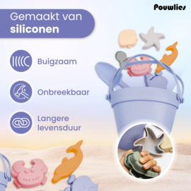 Siliconen strandset - blauw