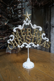 Ornament Merry Christmas (wit/goud)