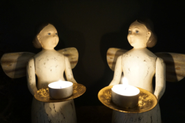 Engel Brigitte met theelichthouder (set 2 stuks)