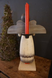 Engel met trommel (met kaarsenhouder) XL