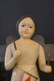 Engel met trommel (met kaarsenhouder) XL