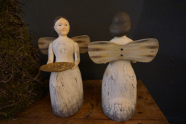 Engel Brigitte met theelichthouder (set 2 stuks)