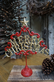 Ornament Merry Christmas (rood/goud)
