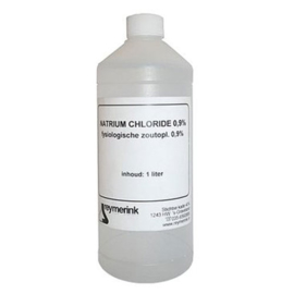 Natrium chloride 0,9 % (fysiologische zoutoplossing)  1 ltr.  1 fles