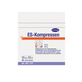 Hartmann Gaaskompressen 12 laag's steriel 10 x 10 cm (ES-Kompressen) 50 x 1 st  1 stuks