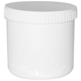 Plastic potje wit met schroefdop 350 ml  1 stuks