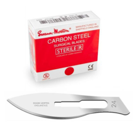 Scalpelmesjes nr. 24  steriel 100 stuks 1 doos