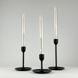Package: FLamt LED + Set of 3 candle holders black