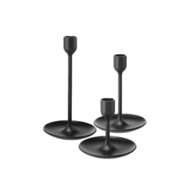 Set of 3 candle holders black