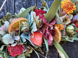 Stok met droogbloemen DIY