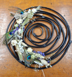 Spiraal met pauwenveren DIY