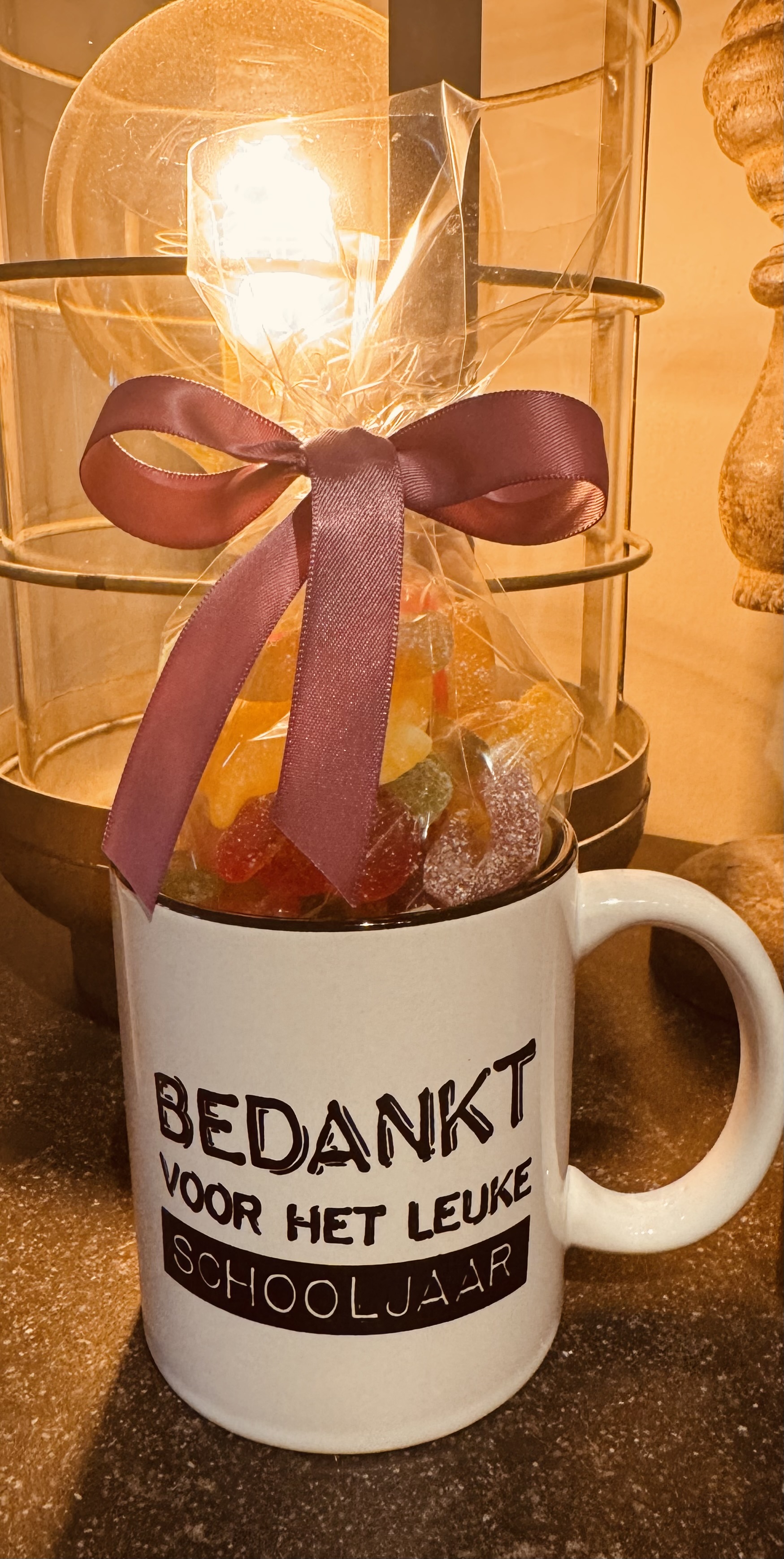 Juf/meester geschenken: tas gevuld