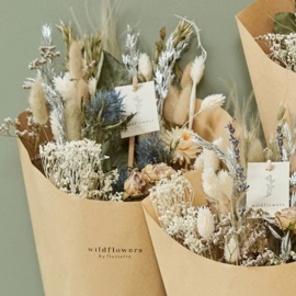 Droogbloemen: veldboeket - mat wit