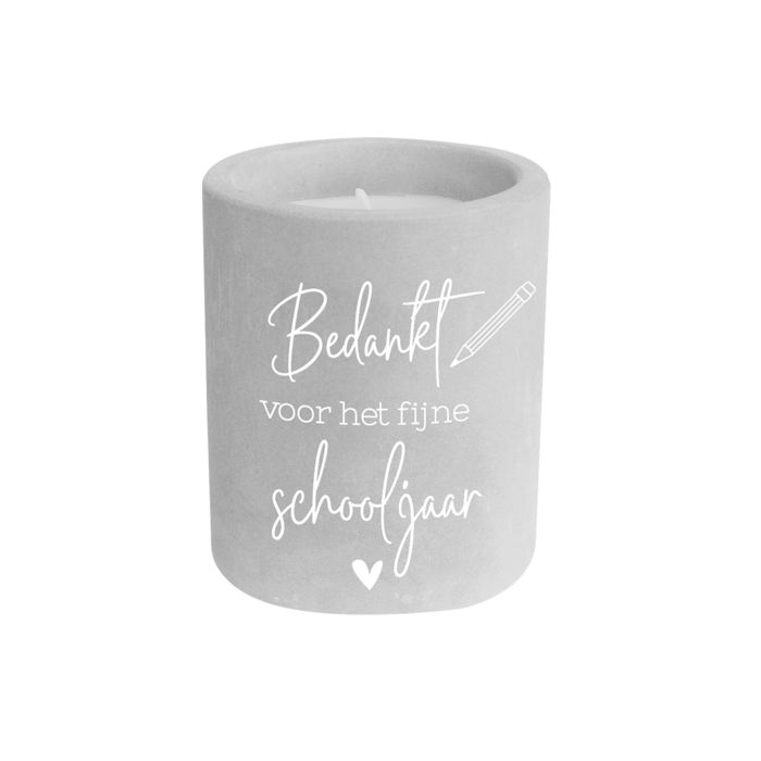 Juf/meester geschenken: Cement candle - Schooljaar