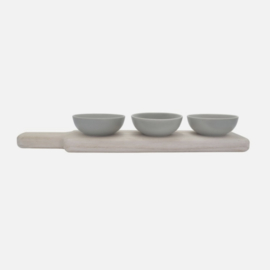 SERVING SET SAAR GRIJS EN ZANDKLEUR