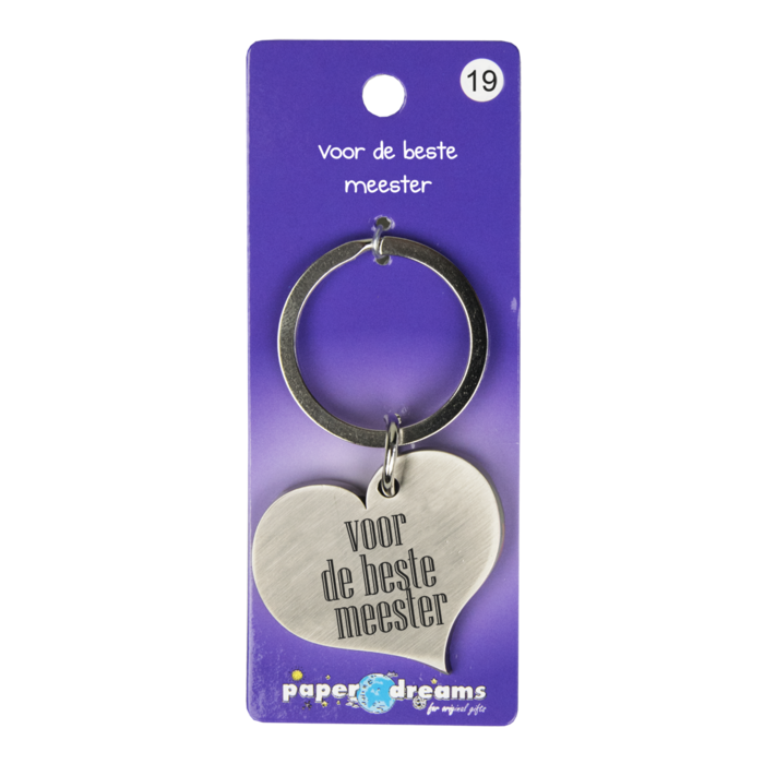 Juf/meester geschenken: hart sleutelhanger