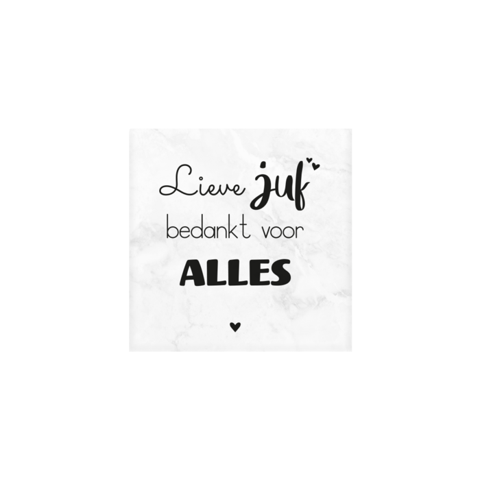 Juf geschenk Marmeren onderzetter