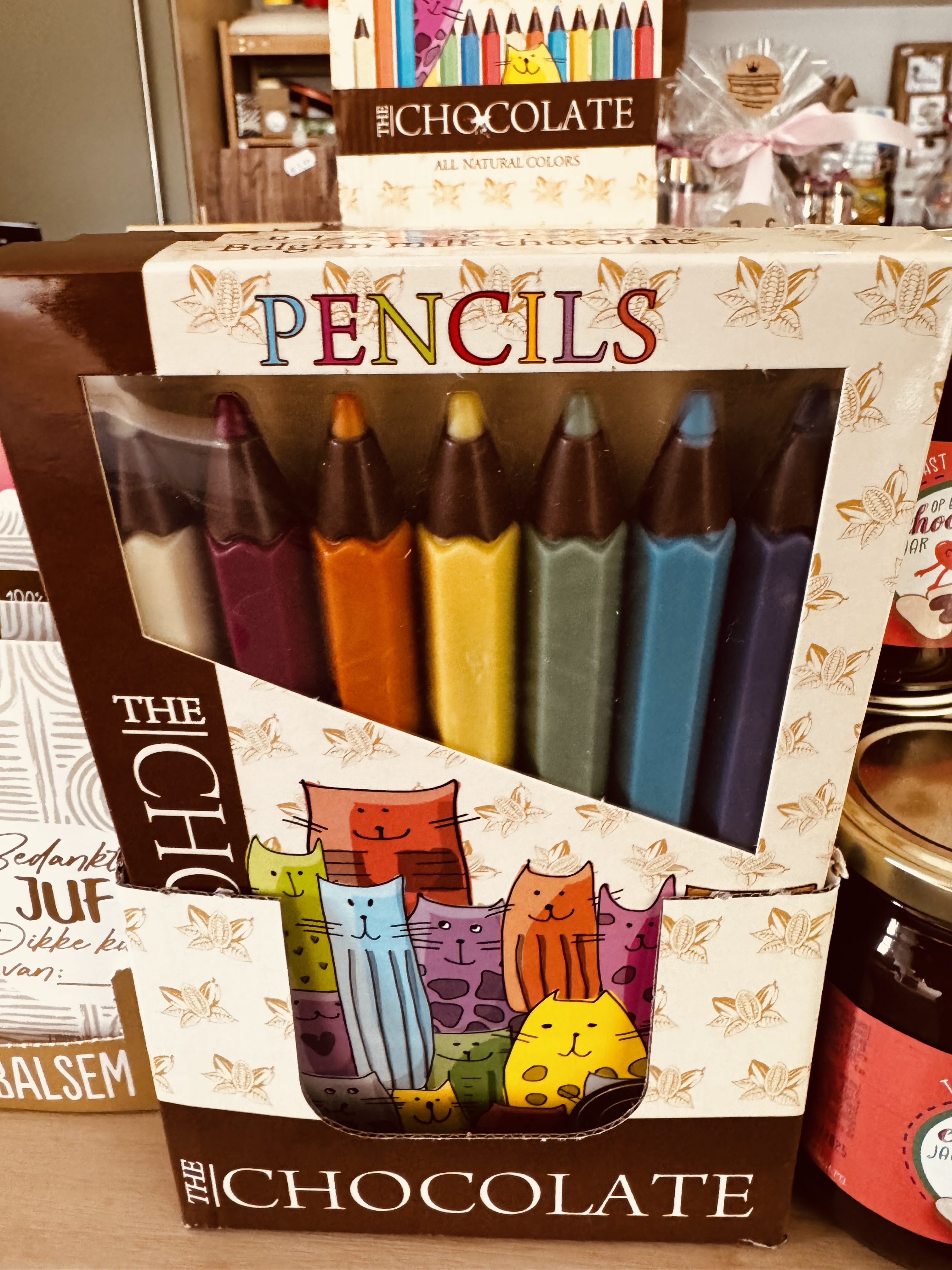 Juf/meester geschenken chocolade potloden