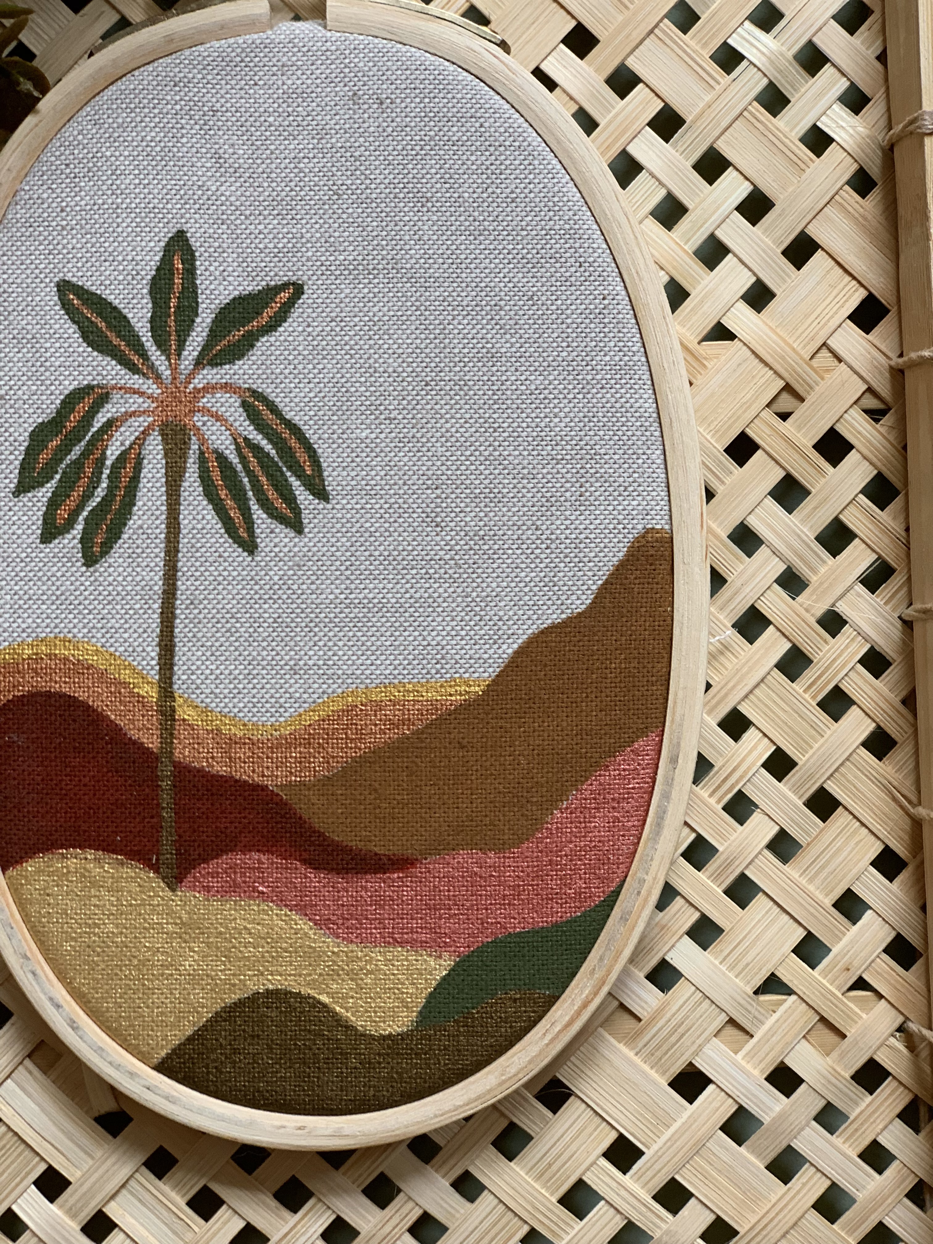 Muurhanger ovaal met palm