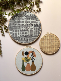 Muurhangerset huisjes rotan webbing