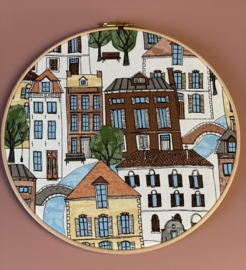 Muurhanger huisjes print 25 cm