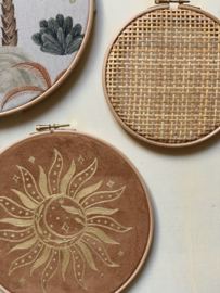 Muurhangerset palm sun cognac