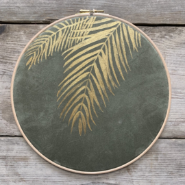 Muurhanger suedine botanisch 25 cm handgeschilderd