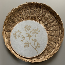 Muurhanger botanisch linnen 25 cm handgeschilderd